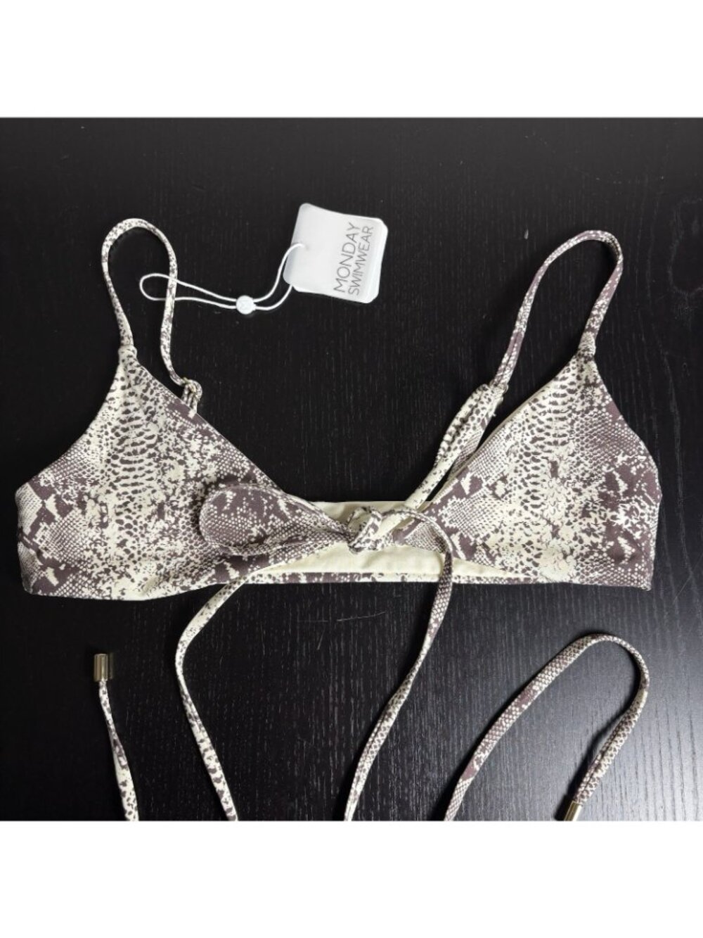 NWT MONDAY SWIMWEAR Womens S St. Martin Bikini Swimsuit Top in New Snake Print - Picture 2 of 6